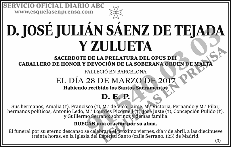 José Julián Sáez de Tejada y Zulueta